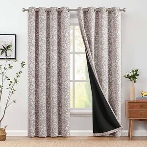 JINCHAN 100% Blackout Curtains for Bedroom,...
